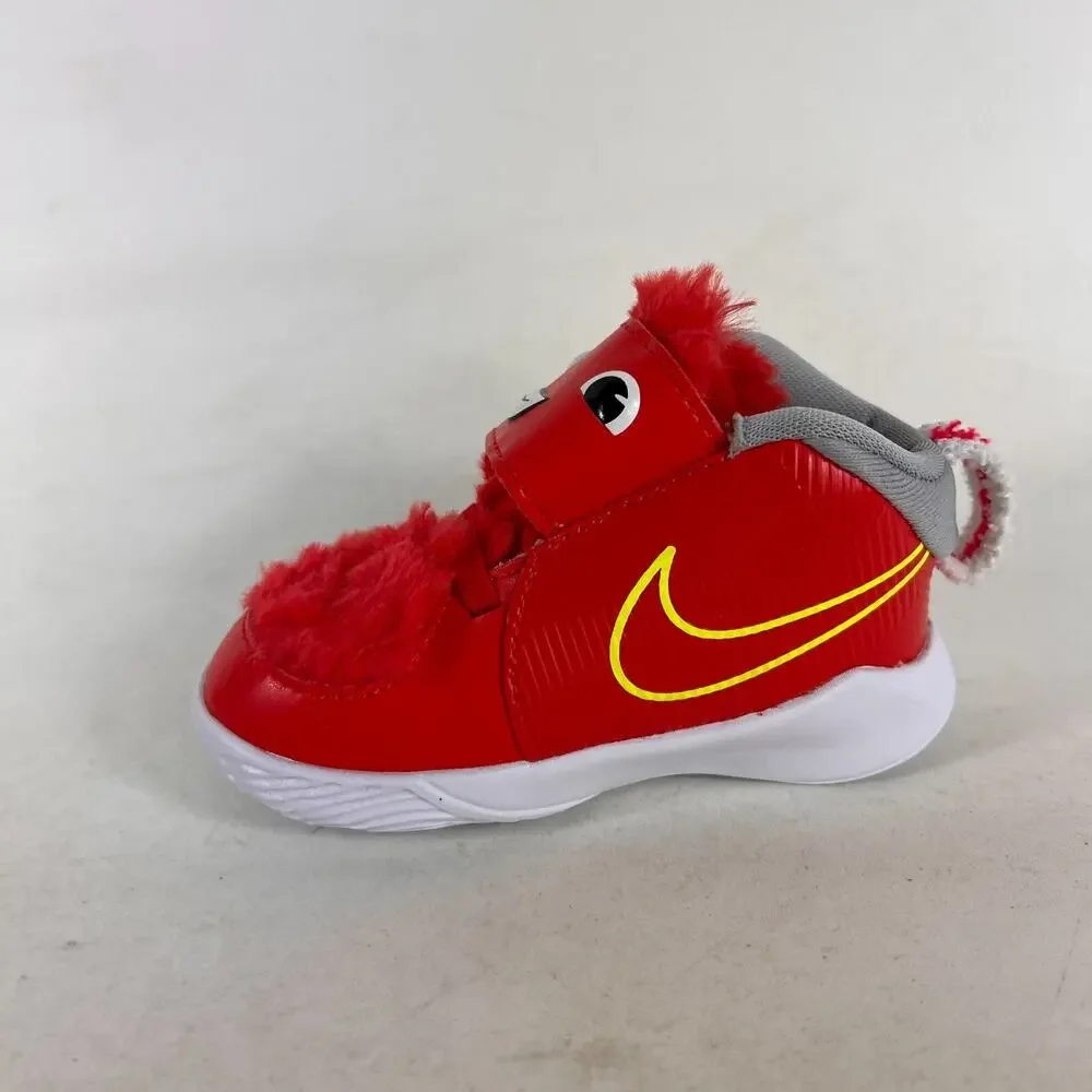 Nike team hustle D9 infant size 5 c red white lil td monster furry sneakers New